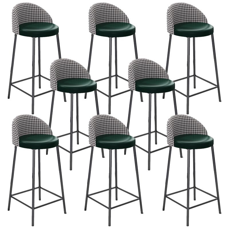 Contemporary Home Footrest Barstool Matte Finish Upholstered Stool