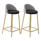 Contemporary Home Footrest Barstool Matte Finish Upholstered Stool