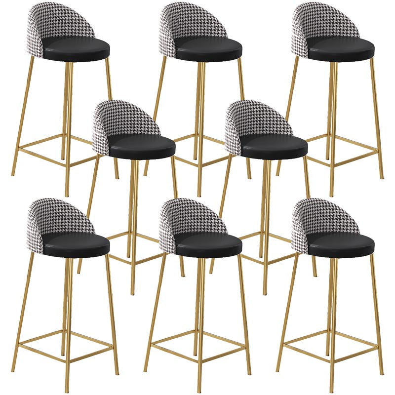 Contemporary Home Footrest Barstool Matte Finish Upholstered Stool