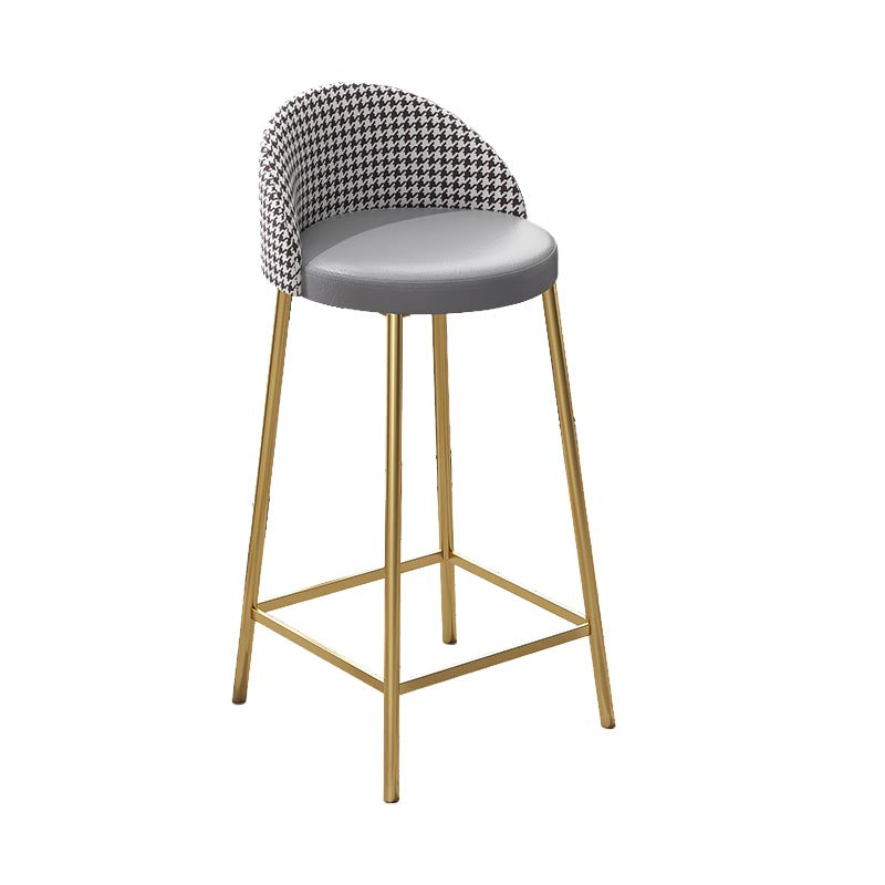Contemporary Home Footrest Barstool Matte Finish Upholstered Stool