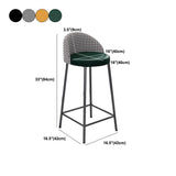 Contemporary Home Footrest Barstool Matte Finish Upholstered Stool