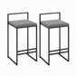 Metal Low Back Bar Stool Modern Indoor Counter Stool with Upholstered
