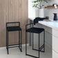 Metal Low Back Bar Stool Modern Indoor Counter Stool with Upholstered