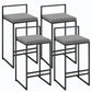 Metal Low Back Bar Stool Modern Indoor Counter Stool with Upholstered