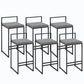 Metal Low Back Bar Stool Modern Indoor Counter Stool with Upholstered