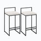 Metal Low Back Bar Stool Modern Indoor Counter Stool with Upholstered