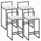 Metal Low Back Bar Stool Modern Indoor Counter Stool with Upholstered