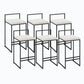 Metal Low Back Bar Stool Modern Indoor Counter Stool with Upholstered