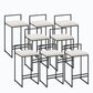 Metal Low Back Bar Stool Modern Indoor Counter Stool with Upholstered