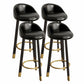 Modern Home Low Back Barstool Matte Finish Upholstered Stools Black Black 4 Piece Set Clearhalo 'Bar Furniture' 'Bar Stools' 'bar_stools' 'furn' 'furn_bar_stools' 'Furniture' 'Kitchen & Dining Furniture' 5617491