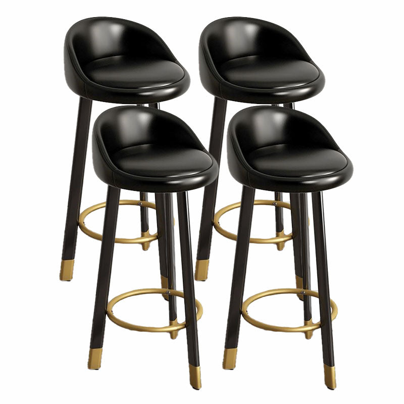 Modern Home Low Back Barstool Matte Finish Upholstered Stools Black Black 4 Piece Set Clearhalo 'Bar Furniture' 'Bar Stools' 'bar_stools' 'furn' 'furn_bar_stools' 'Furniture' 'Kitchen & Dining Furniture' 5617491