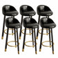Modern Home Low Back Barstool Matte Finish Upholstered Stools Black Black 6 Piece Set Clearhalo 'Bar Furniture' 'Bar Stools' 'bar_stools' 'furn' 'furn_bar_stools' 'Furniture' 'Kitchen & Dining Furniture' 5617493