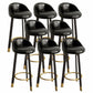 Modern Home Low Back Barstool Matte Finish Upholstered Stools Black Black 8 Piece Set Clearhalo 'Bar Furniture' 'Bar Stools' 'bar_stools' 'furn' 'furn_bar_stools' 'Furniture' 'Kitchen & Dining Furniture' 5617495