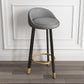 Modern Home Low Back Barstool Matte Finish Upholstered Stools Grey Black 1 Piece Clearhalo 'Bar Furniture' 'Bar Stools' 'bar_stools' 'furn' 'furn_bar_stools' 'Furniture' 'Kitchen & Dining Furniture' 5617497