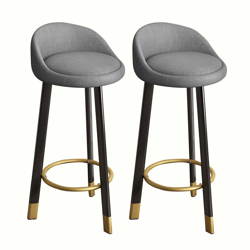 Modern Home Low Back Barstool Matte Finish Upholstered Stools Grey Black 2 Piece Set Clearhalo 'Bar Furniture' 'Bar Stools' 'bar_stools' 'furn' 'furn_bar_stools' 'Furniture' 'Kitchen & Dining Furniture' 5617498