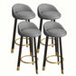 Modern Home Low Back Barstool Matte Finish Upholstered Stools Grey Black 4 Piece Set Clearhalo 'Bar Furniture' 'Bar Stools' 'bar_stools' 'furn' 'furn_bar_stools' 'Furniture' 'Kitchen & Dining Furniture' 5617501