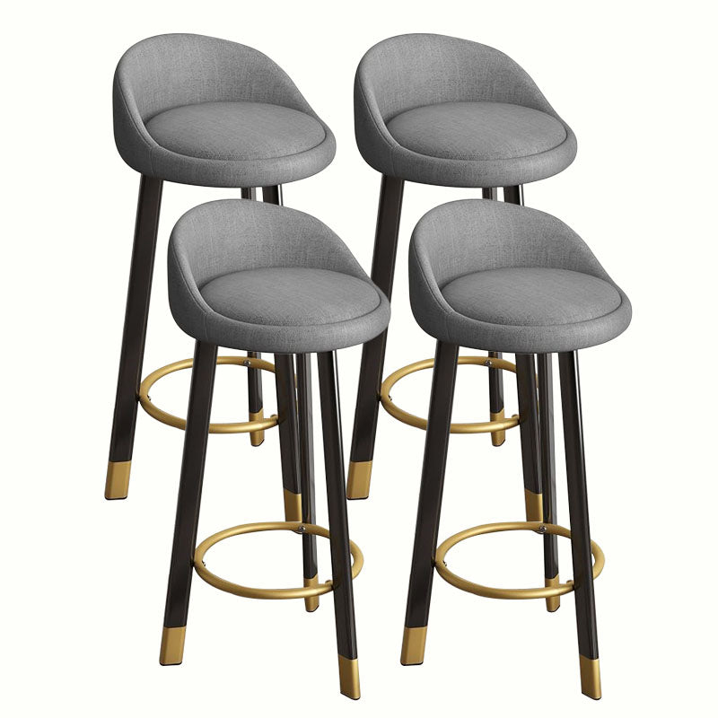 Modern Home Low Back Barstool Matte Finish Upholstered Stools Grey Black 4 Piece Set Clearhalo 'Bar Furniture' 'Bar Stools' 'bar_stools' 'furn' 'furn_bar_stools' 'Furniture' 'Kitchen & Dining Furniture' 5617501