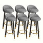 Modern Home Low Back Barstool Matte Finish Upholstered Stools Grey Black 6 Piece Set Clearhalo 'Bar Furniture' 'Bar Stools' 'bar_stools' 'furn' 'furn_bar_stools' 'Furniture' 'Kitchen & Dining Furniture' 5617503