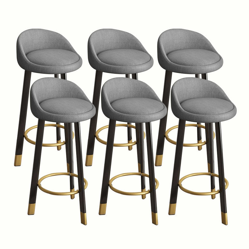 Modern Home Low Back Barstool Matte Finish Upholstered Stools Grey Black 6 Piece Set Clearhalo 'Bar Furniture' 'Bar Stools' 'bar_stools' 'furn' 'furn_bar_stools' 'Furniture' 'Kitchen & Dining Furniture' 5617503