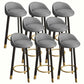 Modern Home Low Back Barstool Matte Finish Upholstered Stools Grey Black 8 Piece Set Clearhalo 'Bar Furniture' 'Bar Stools' 'bar_stools' 'furn' 'furn_bar_stools' 'Furniture' 'Kitchen & Dining Furniture' 5617505