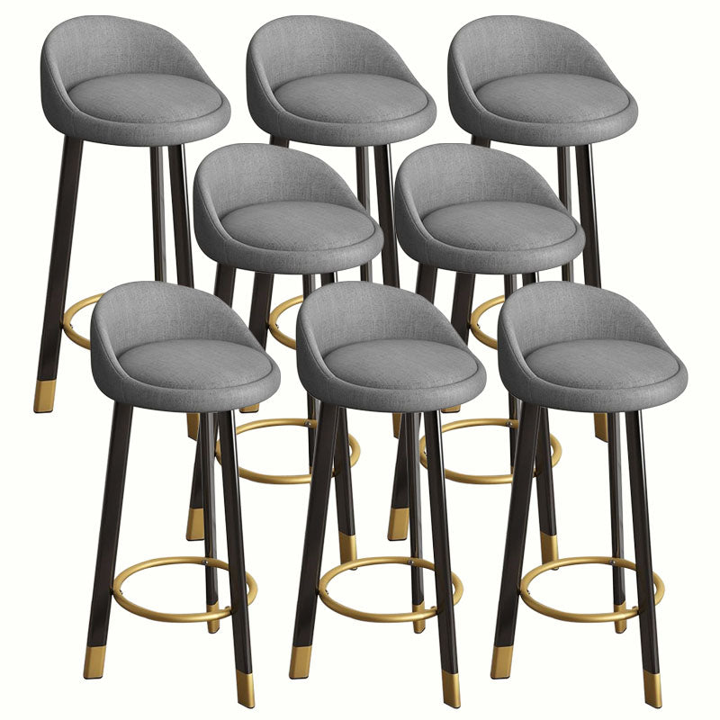Modern Home Low Back Barstool Matte Finish Upholstered Stools Grey Black 8 Piece Set Clearhalo 'Bar Furniture' 'Bar Stools' 'bar_stools' 'furn' 'furn_bar_stools' 'Furniture' 'Kitchen & Dining Furniture' 5617505