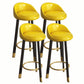 Modern Home Low Back Barstool Matte Finish Upholstered Stools Yellow Black 4 Piece Set Clearhalo 'Bar Furniture' 'Bar Stools' 'bar_stools' 'furn' 'furn_bar_stools' 'Furniture' 'Kitchen & Dining Furniture' 5617509