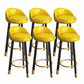 Modern Home Low Back Barstool Matte Finish Upholstered Stools Yellow Black 6 Piece Set Clearhalo 'Bar Furniture' 'Bar Stools' 'bar_stools' 'furn' 'furn_bar_stools' 'Furniture' 'Kitchen & Dining Furniture' 5617510