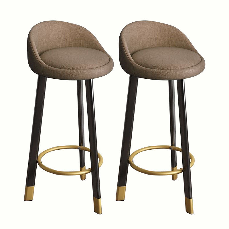 Modern Home Low Back Barstool Matte Finish Upholstered Stools Brown Black 2 Piece Set Clearhalo 'Bar Furniture' 'Bar Stools' 'bar_stools' 'furn' 'furn_bar_stools' 'Furniture' 'Kitchen & Dining Furniture' 5617513