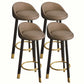 Modern Home Low Back Barstool Matte Finish Upholstered Stools Brown Black 4 Piece Set Clearhalo 'Bar Furniture' 'Bar Stools' 'bar_stools' 'furn' 'furn_bar_stools' 'Furniture' 'Kitchen & Dining Furniture' 5617514