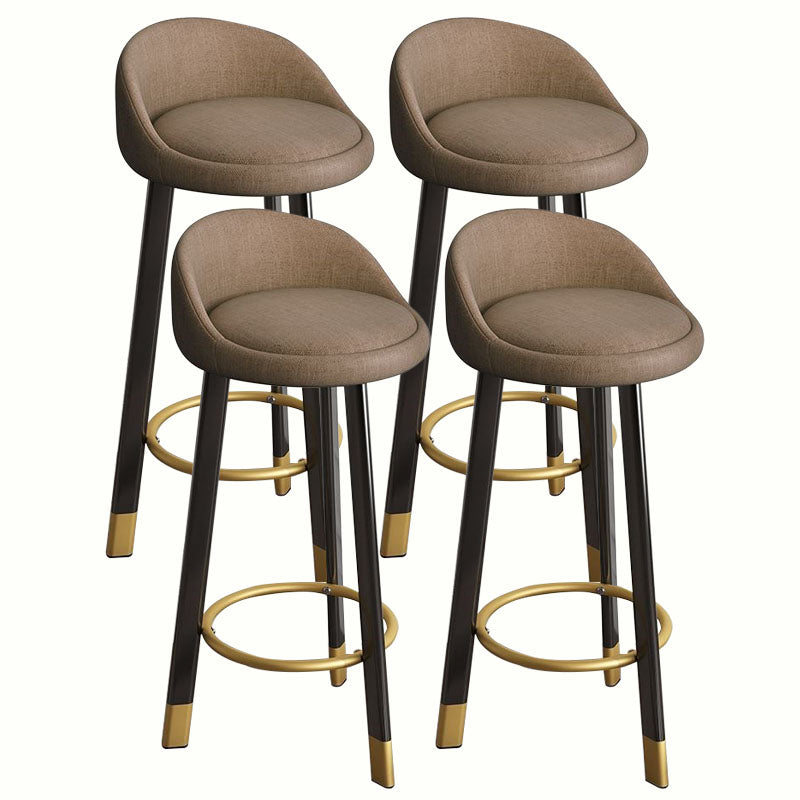 Modern Home Low Back Barstool Matte Finish Upholstered Stools Brown Black 4 Piece Set Clearhalo 'Bar Furniture' 'Bar Stools' 'bar_stools' 'furn' 'furn_bar_stools' 'Furniture' 'Kitchen & Dining Furniture' 5617514