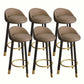 Modern Home Low Back Barstool Matte Finish Upholstered Stools Brown Black 6 Piece Set Clearhalo 'Bar Furniture' 'Bar Stools' 'bar_stools' 'furn' 'furn_bar_stools' 'Furniture' 'Kitchen & Dining Furniture' 5617515