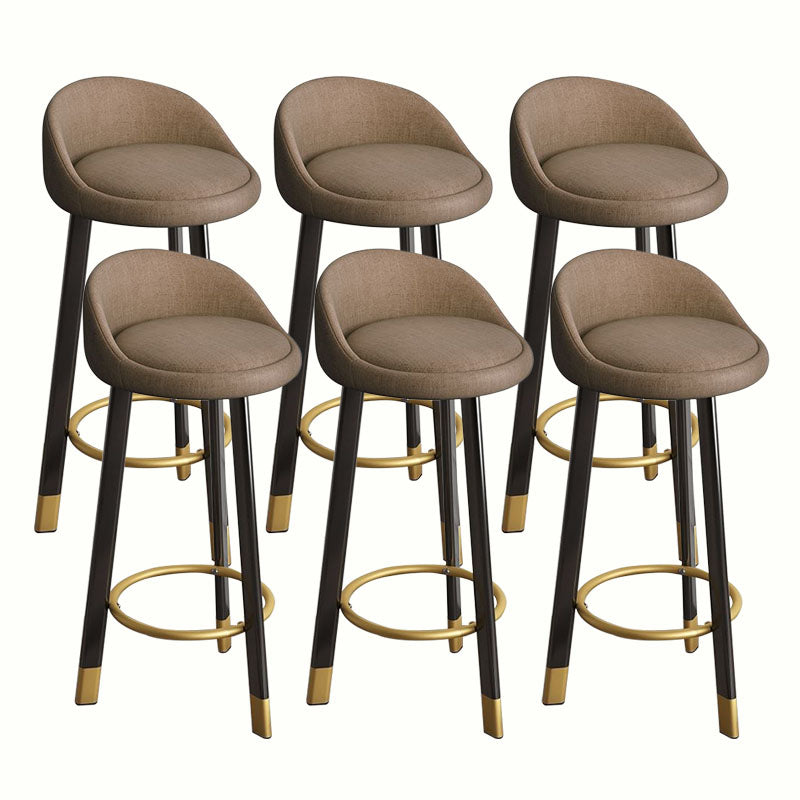 Modern Home Low Back Barstool Matte Finish Upholstered Stools Brown Black 6 Piece Set Clearhalo 'Bar Furniture' 'Bar Stools' 'bar_stools' 'furn' 'furn_bar_stools' 'Furniture' 'Kitchen & Dining Furniture' 5617515
