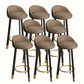 Modern Home Low Back Barstool Matte Finish Upholstered Stools Brown Black 8 Piece Set Clearhalo 'Bar Furniture' 'Bar Stools' 'bar_stools' 'furn' 'furn_bar_stools' 'Furniture' 'Kitchen & Dining Furniture' 5617516