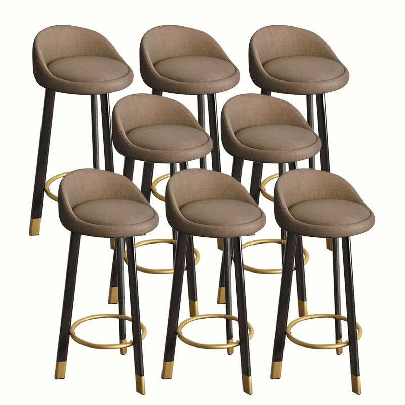 Modern Home Low Back Barstool Matte Finish Upholstered Stools Brown Black 8 Piece Set Clearhalo 'Bar Furniture' 'Bar Stools' 'bar_stools' 'furn' 'furn_bar_stools' 'Furniture' 'Kitchen & Dining Furniture' 5617516