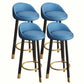 Modern Home Low Back Barstool Matte Finish Upholstered Stools Blue Black 4 Piece Set Clearhalo 'Bar Furniture' 'Bar Stools' 'bar_stools' 'furn' 'furn_bar_stools' 'Furniture' 'Kitchen & Dining Furniture' 5617519
