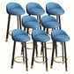 Modern Home Low Back Barstool Matte Finish Upholstered Stools Blue Black 8 Piece Set Clearhalo 'Bar Furniture' 'Bar Stools' 'bar_stools' 'furn' 'furn_bar_stools' 'Furniture' 'Kitchen & Dining Furniture' 5617521