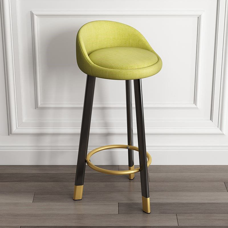 Modern Home Low Back Barstool Matte Finish Upholstered Stools Green Black 1 Piece Clearhalo 'Bar Furniture' 'Bar Stools' 'bar_stools' 'furn' 'furn_bar_stools' 'Furniture' 'Kitchen & Dining Furniture' 5617522