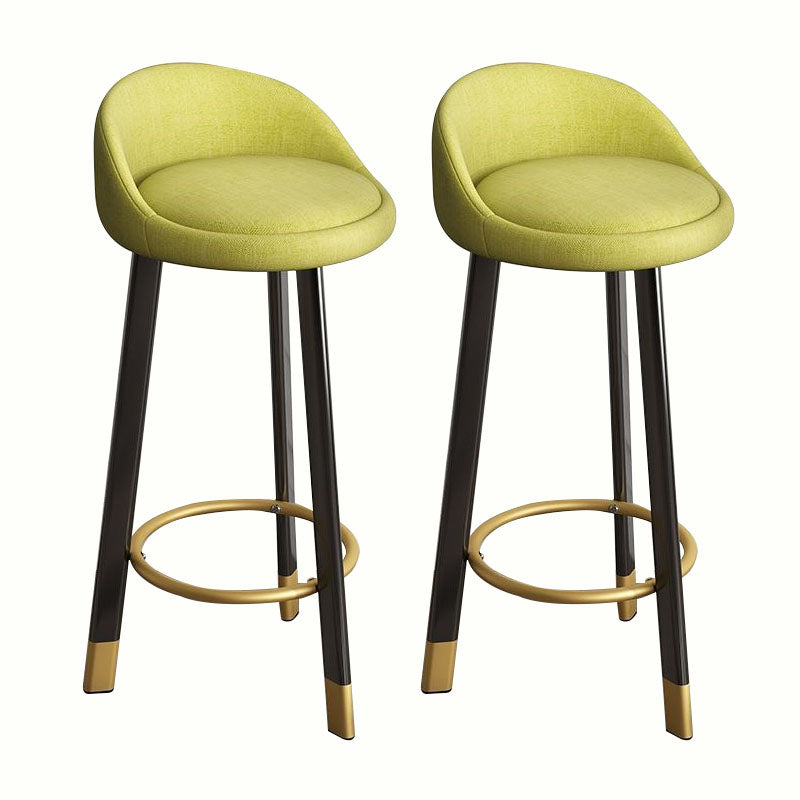 Modern Home Low Back Barstool Matte Finish Upholstered Stools Green Black 2 Piece Set Clearhalo 'Bar Furniture' 'Bar Stools' 'bar_stools' 'furn' 'furn_bar_stools' 'Furniture' 'Kitchen & Dining Furniture' 5617523