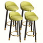 Modern Home Low Back Barstool Matte Finish Upholstered Stools Green Black 4 Piece Set Clearhalo 'Bar Furniture' 'Bar Stools' 'bar_stools' 'furn' 'furn_bar_stools' 'Furniture' 'Kitchen & Dining Furniture' 5617524