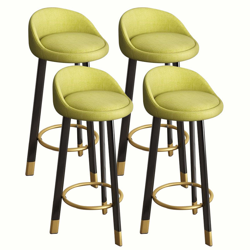 Modern Home Low Back Barstool Matte Finish Upholstered Stools Green Black 4 Piece Set Clearhalo 'Bar Furniture' 'Bar Stools' 'bar_stools' 'furn' 'furn_bar_stools' 'Furniture' 'Kitchen & Dining Furniture' 5617524
