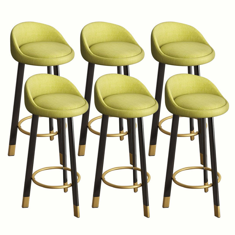 Modern Home Low Back Barstool Matte Finish Upholstered Stools Green Black 6 Piece Set Clearhalo 'Bar Furniture' 'Bar Stools' 'bar_stools' 'furn' 'furn_bar_stools' 'Furniture' 'Kitchen & Dining Furniture' 5617525