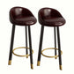 Modern Home Low Back Barstool Matte Finish Upholstered Stools Dark Brown Black 2 Piece Set Clearhalo 'Bar Furniture' 'Bar Stools' 'bar_stools' 'furn' 'furn_bar_stools' 'Furniture' 'Kitchen & Dining Furniture' 5617528