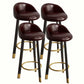 Modern Home Low Back Barstool Matte Finish Upholstered Stools Dark Brown Black 4 Piece Set Clearhalo 'Bar Furniture' 'Bar Stools' 'bar_stools' 'furn' 'furn_bar_stools' 'Furniture' 'Kitchen & Dining Furniture' 5617529