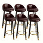 Modern Home Low Back Barstool Matte Finish Upholstered Stools Dark Brown Black 6 Piece Set Clearhalo 'Bar Furniture' 'Bar Stools' 'bar_stools' 'furn' 'furn_bar_stools' 'Furniture' 'Kitchen & Dining Furniture' 5617530