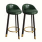 Modern Home Low Back Barstool Matte Finish Upholstered Stools Blackish Green Black 2 Piece Set Clearhalo 'Bar Furniture' 'Bar Stools' 'bar_stools' 'furn' 'furn_bar_stools' 'Furniture' 'Kitchen & Dining Furniture' 5617533