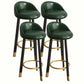 Modern Home Low Back Barstool Matte Finish Upholstered Stools Blackish Green Black 4 Piece Set Clearhalo 'Bar Furniture' 'Bar Stools' 'bar_stools' 'furn' 'furn_bar_stools' 'Furniture' 'Kitchen & Dining Furniture' 5617534