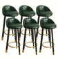 Modern Home Low Back Barstool Matte Finish Upholstered Stools Blackish Green Black 6 Piece Set Clearhalo 'Bar Furniture' 'Bar Stools' 'bar_stools' 'furn' 'furn_bar_stools' 'Furniture' 'Kitchen & Dining Furniture' 5617535