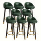 Modern Home Low Back Barstool Matte Finish Upholstered Stools Blackish Green Black 8 Piece Set Clearhalo 'Bar Furniture' 'Bar Stools' 'bar_stools' 'furn' 'furn_bar_stools' 'Furniture' 'Kitchen & Dining Furniture' 5617536