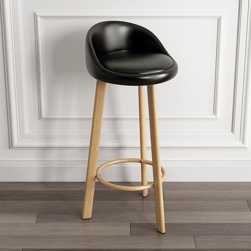Modern Home Low Back Barstool Matte Finish Upholstered Stools Black Natural 1 Piece Clearhalo 'Bar Furniture' 'Bar Stools' 'bar_stools' 'furn' 'furn_bar_stools' 'Furniture' 'Kitchen & Dining Furniture' 5617537