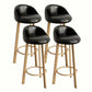 Modern Home Low Back Barstool Matte Finish Upholstered Stools Black Natural 4 Piece Set Clearhalo 'Bar Furniture' 'Bar Stools' 'bar_stools' 'furn' 'furn_bar_stools' 'Furniture' 'Kitchen & Dining Furniture' 5617539